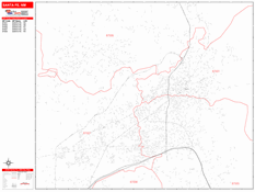 Santa Fe Digital Map Red Line Style